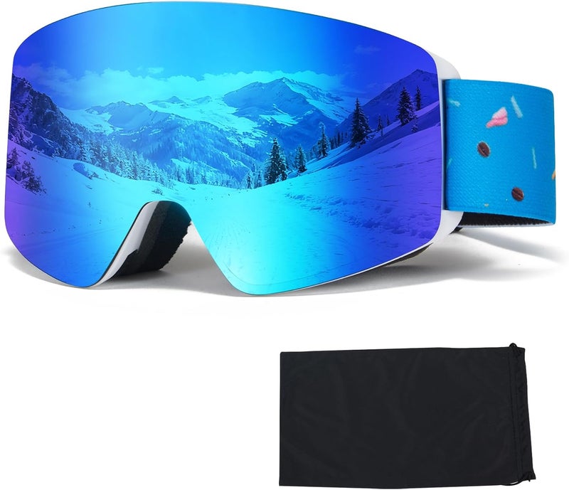 MXJ Gear Kids Ski Goggles,OTG Snowboard Goggles for Boys Girls,Anti-Fog UV400 Snow Goggles for Sking & Winter Outdoor Sport - Image 1